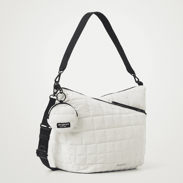 DESIGUAL – Bolso Desigual Cocoa Harry 2.0 Blanco Acolchado Bandolera Mujer - Imagen 3