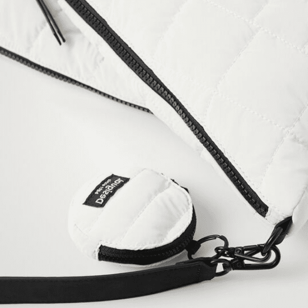 DESIGUAL – Bolso Desigual Cocoa Harry 2.0 Blanco Acolchado Bandolera Mujer - Imagen 5