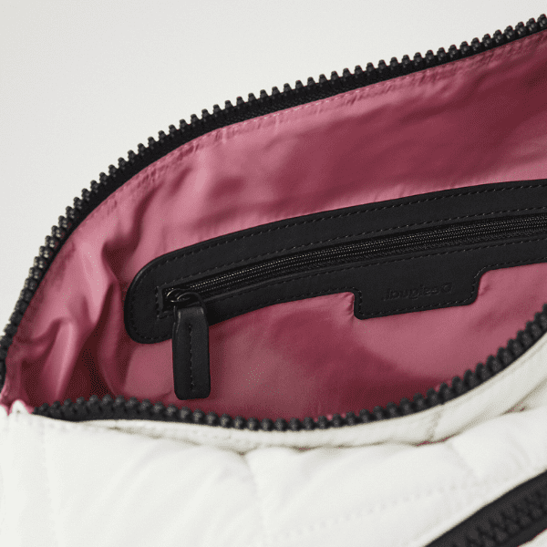 DESIGUAL – Bolso Desigual Cocoa Harry 2.0 Blanco Acolchado Bandolera Mujer - Imagen 6