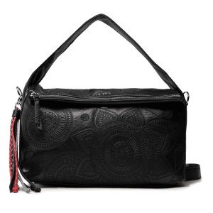 DESIGUAL – Bolso Desigual Deja Vu Narbonne Flap Negro Mujer Grande Bandolera Shopper Original 21WAXP40
