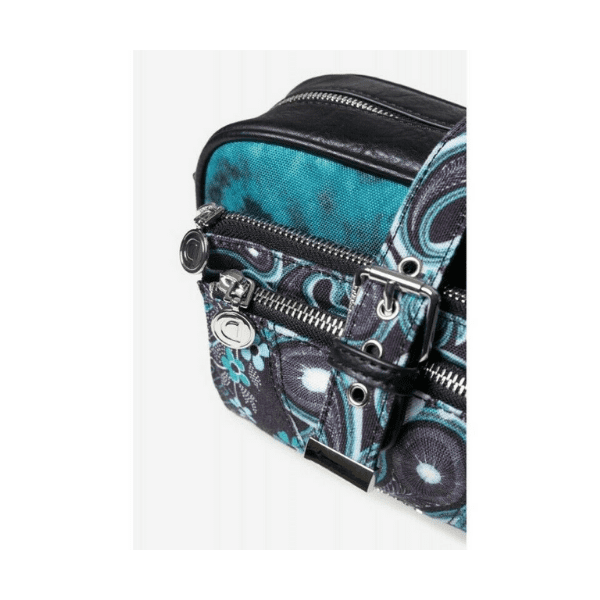 DESIGUAL – Bolso Bandolera Mujer Rep Galactic Green Oban Pequeño Verde Negro – 20SAXAX0 - Imagen 4