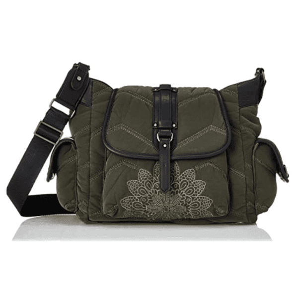 DESIGUAL – Bolso bandolera Desigual Soko Kyoto verde con bordado mandala 20WAXACL