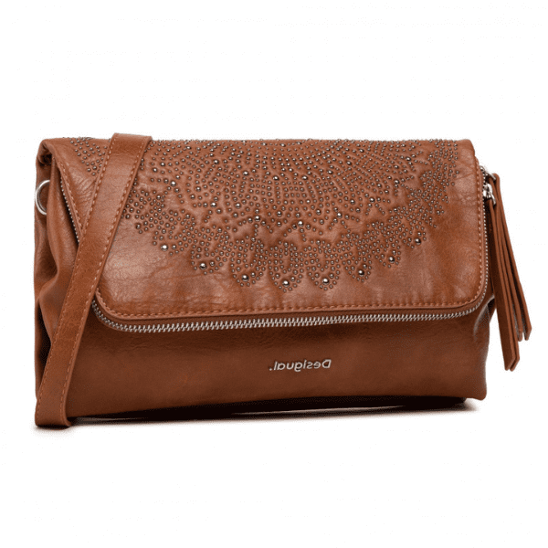 DESIGUAL – Bolso Desigual Mujer Marrón Bandolera Venecia Tachas - Imagen 2