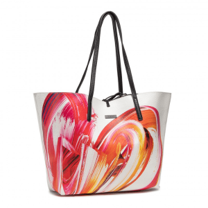 DESIGUAL – Bolso Desigual Sicilia Reversible Mujer Blanco Multicolor Shopper Grande A4
