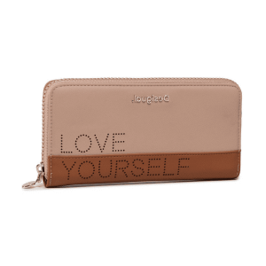 DESIGUAL – DESIGUAL – Cartera Grande Mujer Rhapsody LOVE YOURSELF Marrón 19 cm
