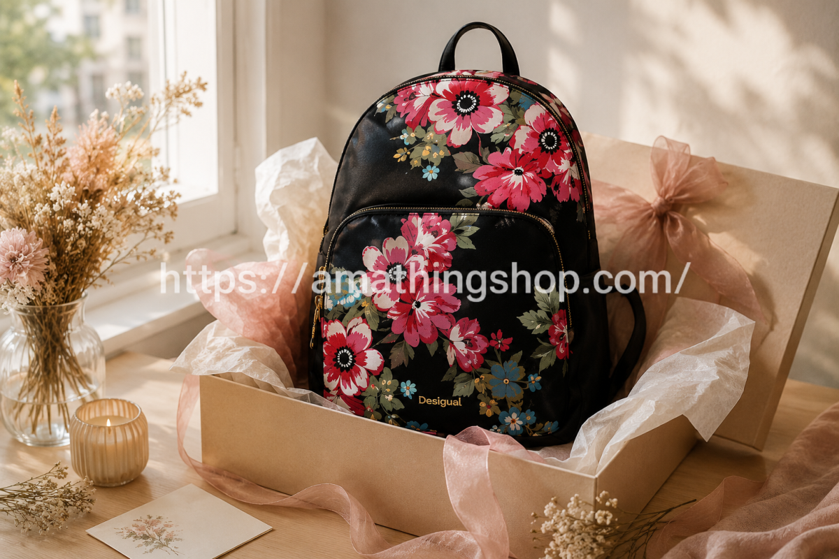 DESIGUAL – Mochila Desigual Floral Lima Travel Negra Mediana Exclusiva - Imagen 8