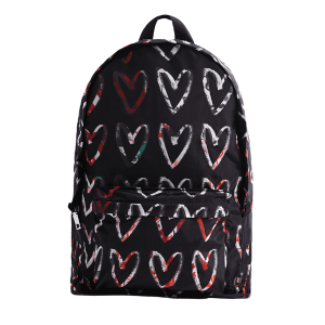 DESIGUAL – Mochila Desigual Back Cora Cora Plegable Negra Corazones 21WAOA29