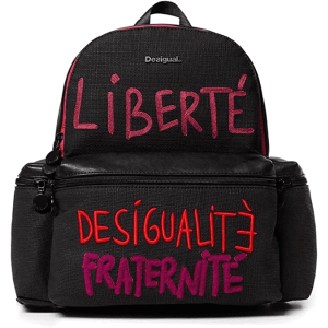 DESIGUAL – Mochila Desigual Back Revolution Mini OSS Negra Mujer 30 cm | Mochila Urbana Casual Original 19WAKA12