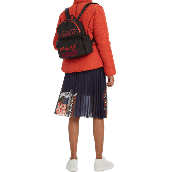 DESIGUAL – Mochila Desigual Back Revolution Mini OSS Negra Mujer 30 cm | Mochila Urbana Casual Original 19WAKA12 - Imagen 7