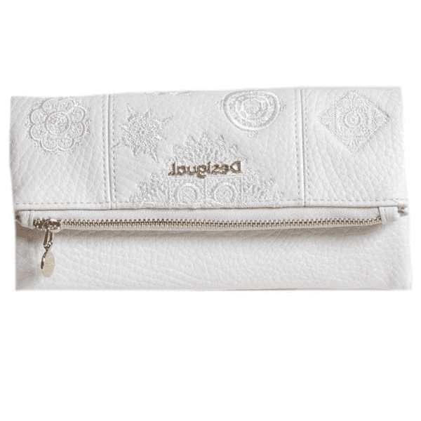 DESIGUAL – Monedero Desigual Alegria Rocio Blanco Mujer Cartera Grande Cremallera - Imagen 2