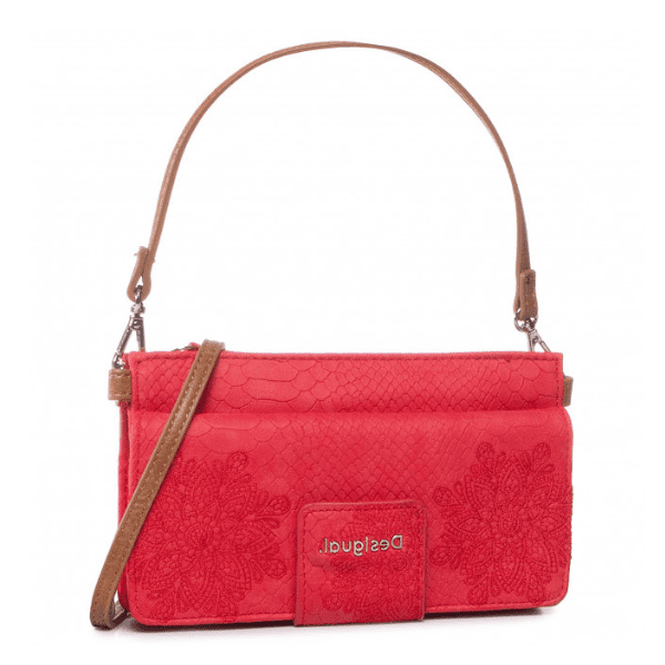 DESIGUAL – Bolso Monedero Desigual Mujer Hela Carmen Rojo 20SAYP54 Bandolera Mini - Imagen 3