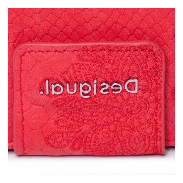 DESIGUAL – Bolso Monedero Desigual Mujer Hela Carmen Rojo 20SAYP54 Bandolera Mini - Imagen 7