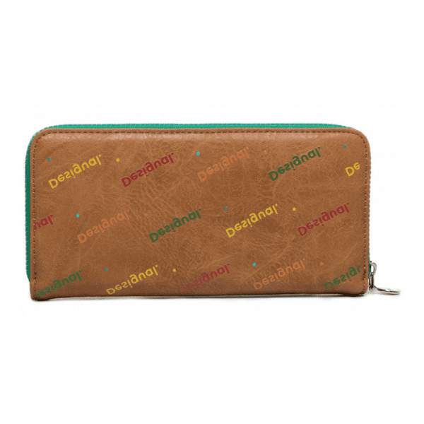 DESIGUAL – Monedero Desigual Mujer Marrón Intra Zip Around 20SAYP22 Cartera Larga Multicolor - Imagen 3