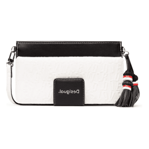 DESIGUAL – Monedero Bolso de Mano Kaila Carmen Negro Blanco 20SAYP28 18x14x4cm