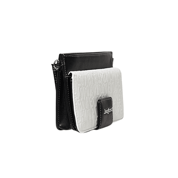 DESIGUAL – Monedero Bolso de Mano Kaila Carmen Negro Blanco 20SAYP28 18x14x4cm - Imagen 4