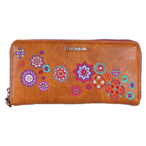 DESIGUAL- Monedero Desigual Mujer Marrón Nanit Zip Around