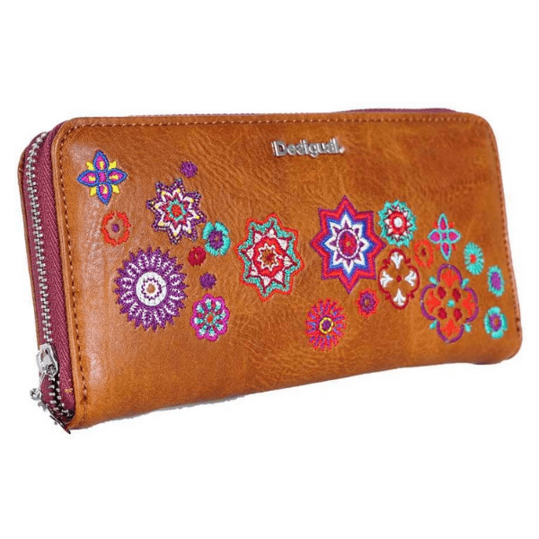 DESIGUAL- Monedero Desigual Mujer Marrón Nanit Zip Around - Imagen 3