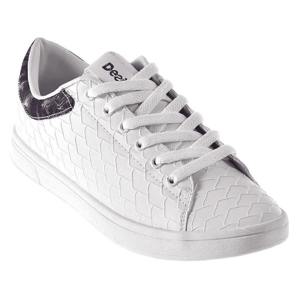 DESIGUAL – Zapatillas Desigual Retro Court Atlantis Blancas Mujer 18SUKO01 Sneakers Casual Urbanas - Imagen 3