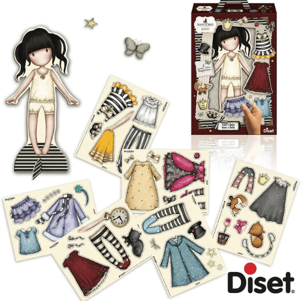 DISET – Gorjuss Santoro Viste a Ruby | Juego Magnético Niñas 6 Láminas Vestidos - Imagen 3