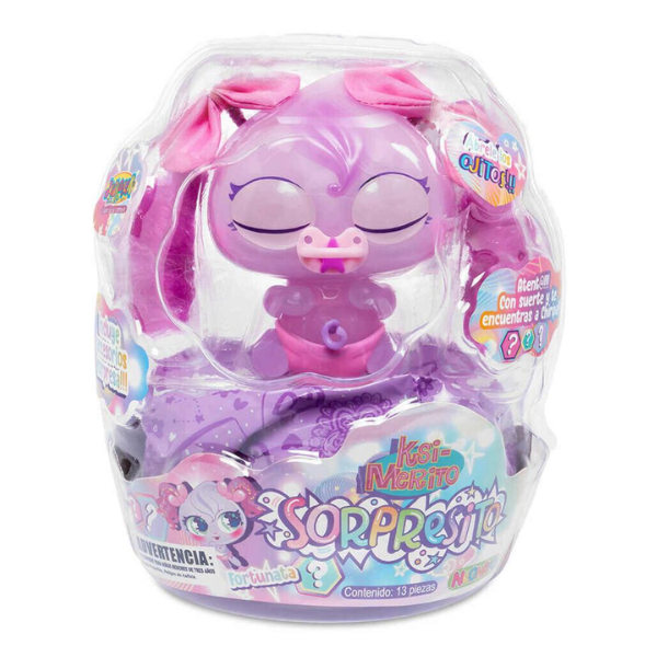 DISTROLLER – Muñeco Distroller Sorpresito Fortunata Lila 9 cm con 13 Piezas D993007
