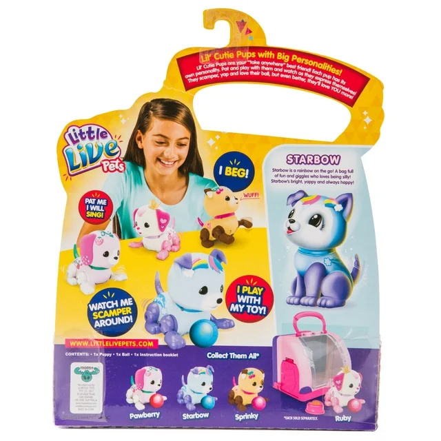 LITTLE LIVE PETS – Perrito Interactivo Niños Juguete Mascota Starbow Azu Lil´ Cutie Pup Starbow - Imagen 5