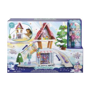 ENCHANTIMALS – Chalet de Esquí GRW92 con Muñeca Bevy Bunny y Jump – 5 áreas de juego