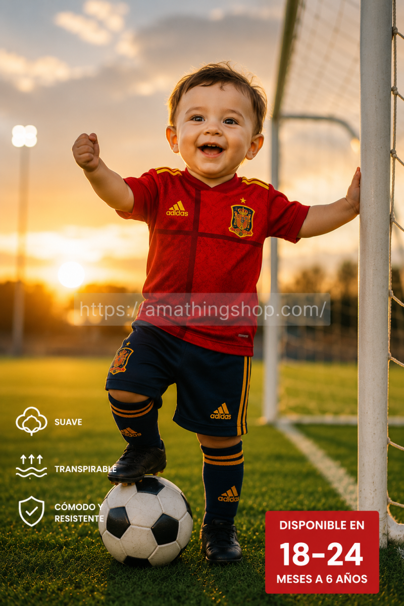 ADIDAS – Conjunto España Niño Adidas Minikit FI6240 Minikit Selección Española – Camiseta, Short y Medias - Imagen 8