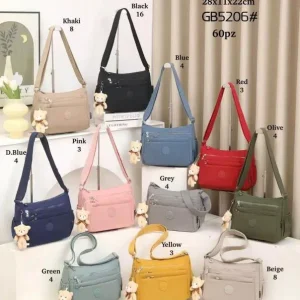 Bolso Bandolera de Mujer en Tela de Nylon con Osito Decorativo