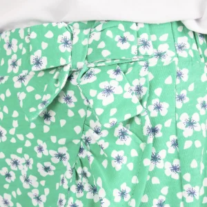 Falda niña verde floral con volante