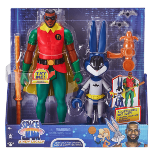 SPACE JAM – Set Figuras Space Jam Grandes LeBron Robin 30cm + Bugs Batman 23cm