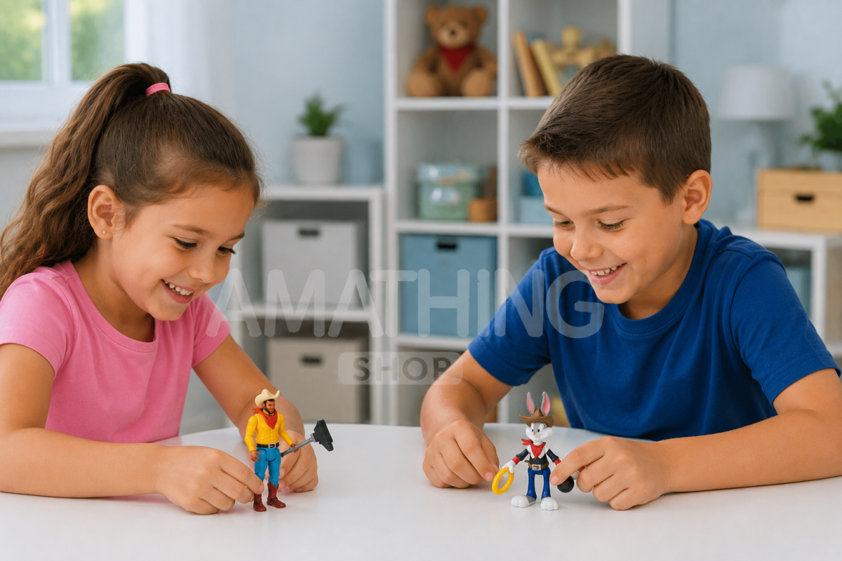 SPACE JAM – Figuras Space Jam LeBron James Bugs Bunny Cowboy Pack 2 Articuladas 13 cm 14623 - Imagen 6