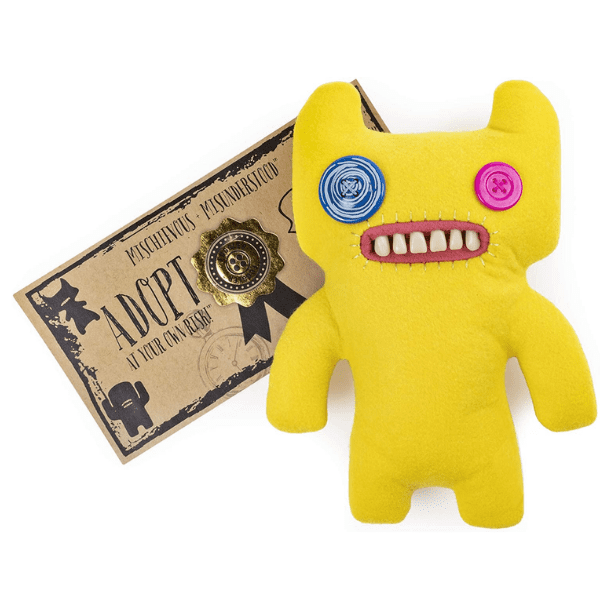 FUGGLER – Fuggler Funny Ugly Monster Amarillo 22 cm – Peluche Único Certificado Adopción - Imagen 6