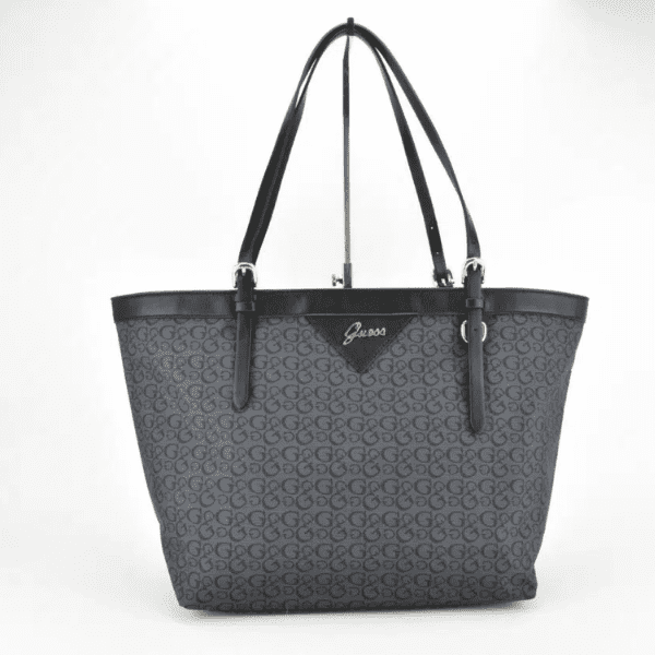 GUESS – Bolso Tote Negro Mujer Grande Logo Dorado Shopper de Hombro - Imagen 2