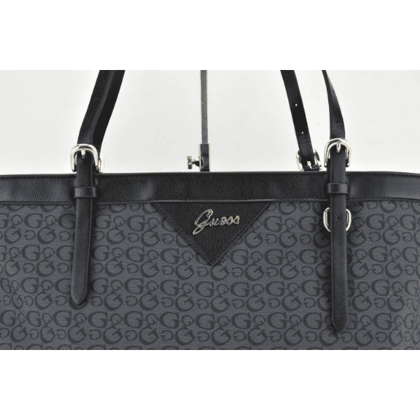 GUESS – Bolso Tote Negro Mujer Grande Logo Dorado Shopper de Hombro - Imagen 9