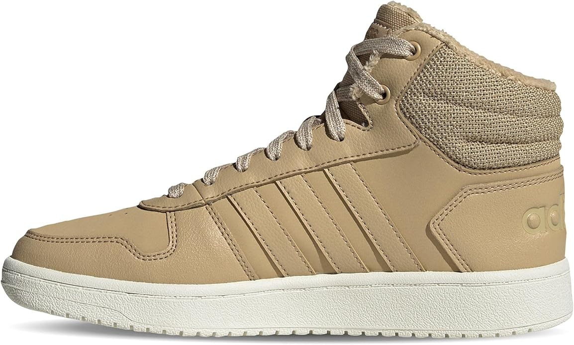 ADIDAS – Zapatillas Adidas Hoops 2.0 Mid Mujer Beige GZ8039 – Zapatillas Invierno Cálidas - Imagen 5