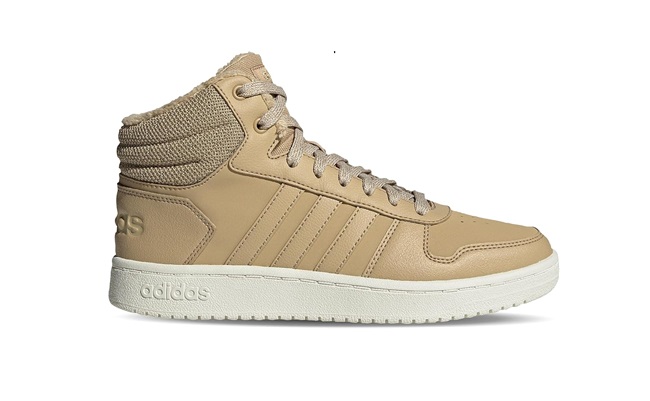 ADIDAS – Zapatillas Adidas Hoops 2.0 Mid Mujer Beige GZ8039 – Zapatillas Invierno Cálidas - Imagen 2