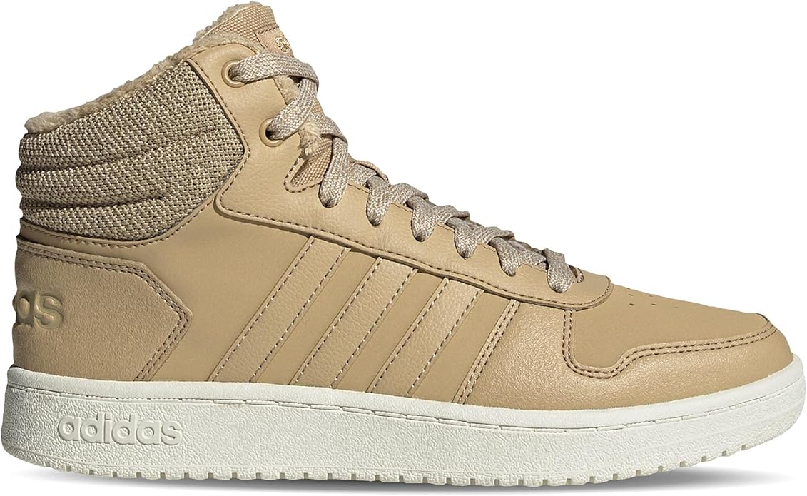 ADIDAS – Zapatillas Adidas Hoops 2.0 Mid Mujer Beige GZ8039 – Zapatillas Invierno Cálidas - Imagen 4