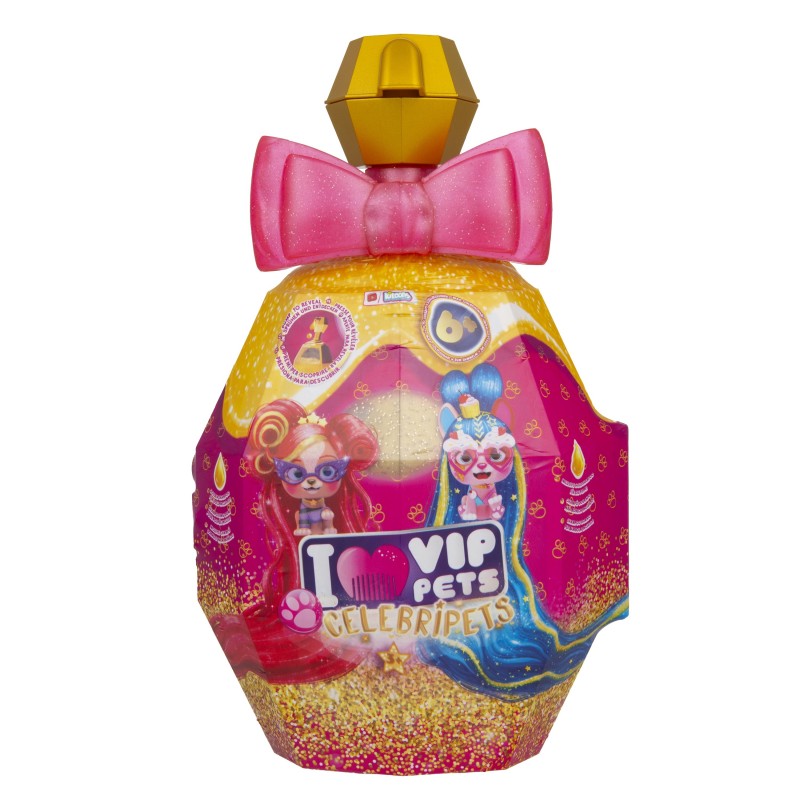 IMC TOYS – VIP Pets Celebripets Perrita Sorpresa 711938 Pelo Largo Botella Dorada - Imagen 3