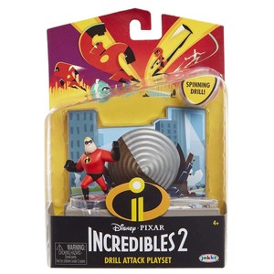 DISNEY PIXAR Increíbles 2 Drill Attack con Mr. Increíble Juguete Original