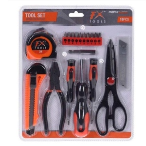 KOOPMAN INTERNATIONAL – Set de herramientas FX Tools 19 piezas Tijeras/Medidor/Cortador/Destornillador/Alicate