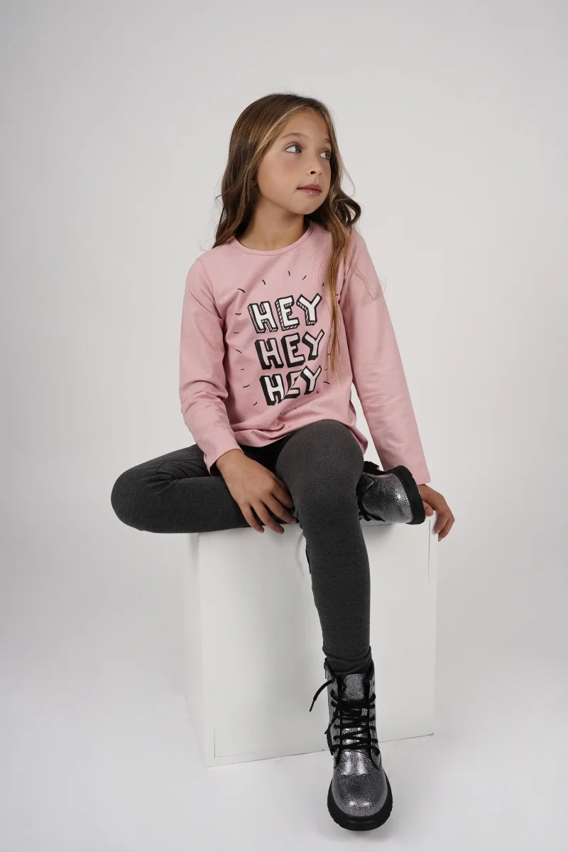 Legging de niña gris oscuro | Cintura elástica - Imagen 4
