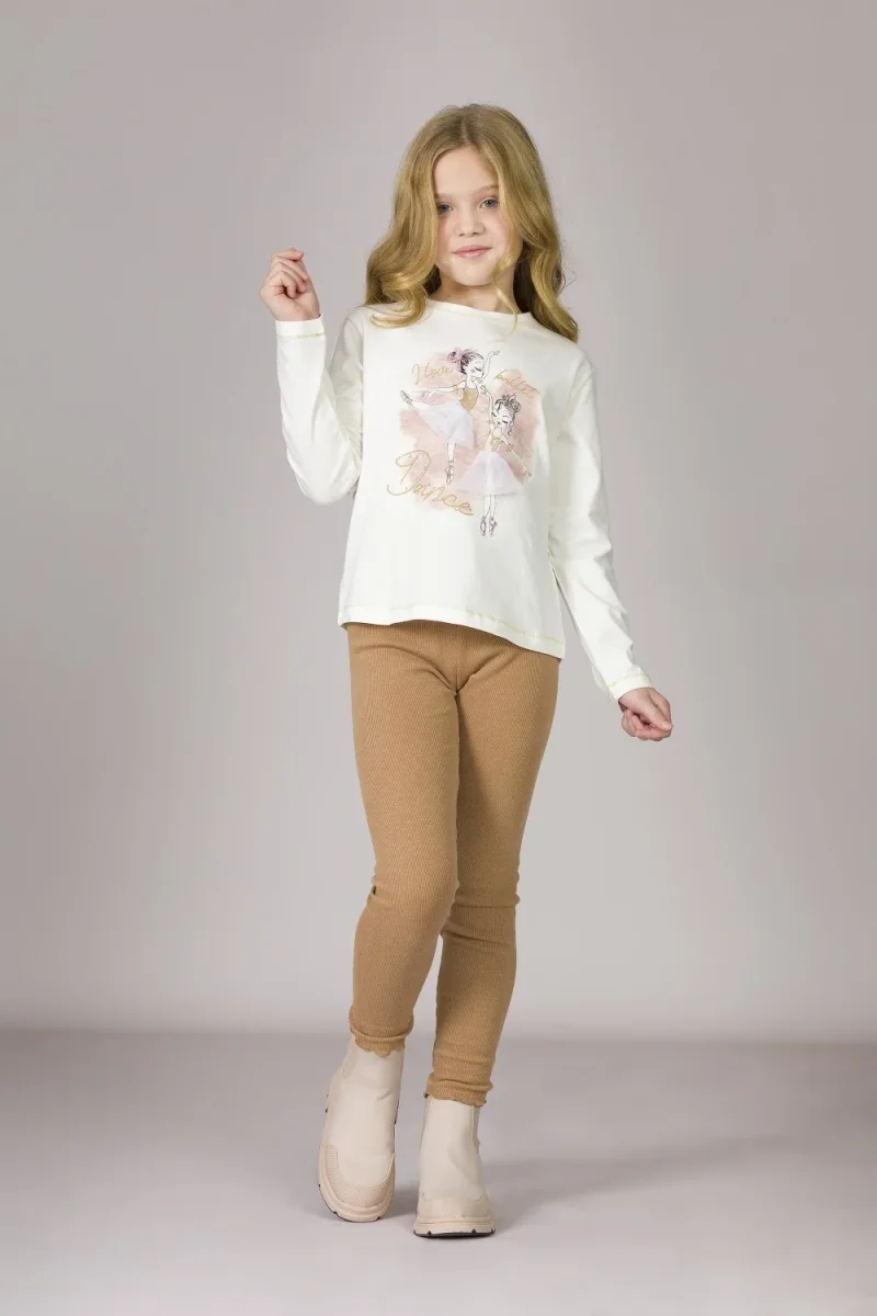 Legging de niña color camel - Imagen 3