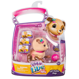 LITTLE LIVE PETS – Perrito Travieso Lil´ Cutie Pup Sprinky Figura con Pelota