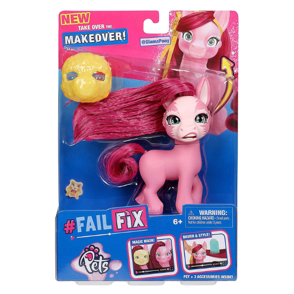 FAILFIX – Mascota Cambio de Imagen Total Makeover Pet y 3 Accesorios @GlamaPony Rosa - Imagen 8
