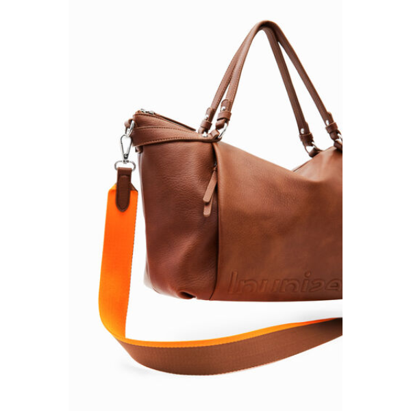 DESIGUAL – Bolso Mujer Shopper Bag Half Logo 23 Libia 2.0 Marrón Grande Mujer Shopper Regalo - Imagen 5