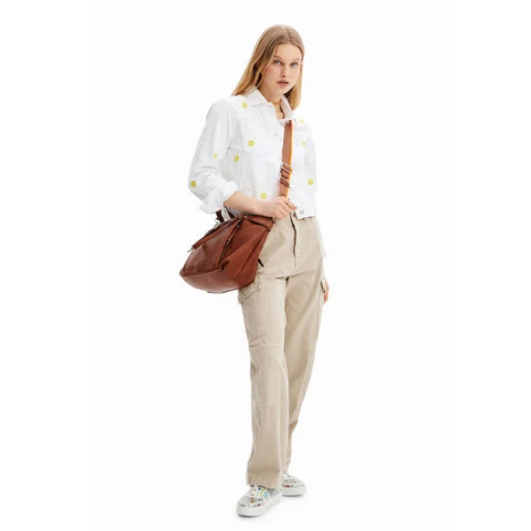 DESIGUAL – Bolso Mujer Shopper Bag Half Logo 23 Libia 2.0 Marrón Grande Mujer Shopper Regalo - Imagen 7