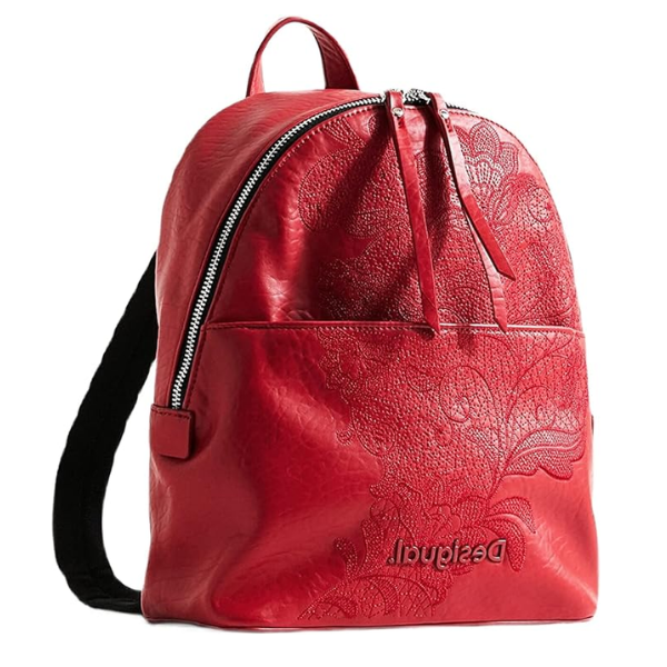 DESIGUAL – Mochila Desigual Back Rising Mombasa Mini Roja Mujer 24x30x12cm - Imagen 3