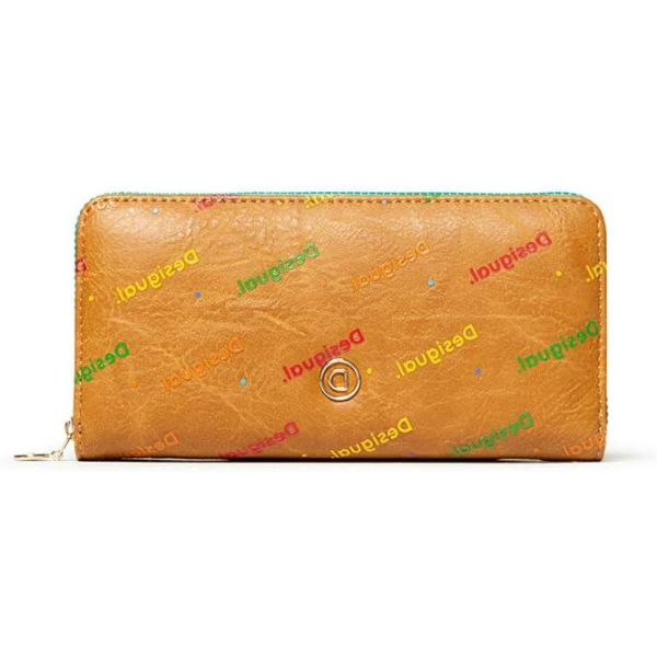 DESIGUAL – Monedero Desigual Mujer Marrón Intra Zip Around 20SAYP22 Cartera Larga Multicolor - Imagen 2