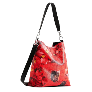DESIGUAL – Bolso Mujer Hombro Imperial Patch Butan Floral Rojo Negro