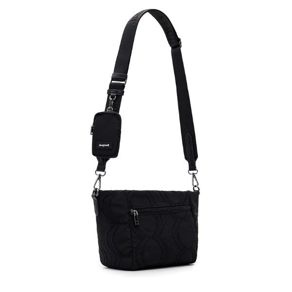 DESIGUAL – Bolso Bandolera Bag Bubbles Amber Negro Pequeño 22WAXA75 Negro Elegante Versátil - Imagen 6